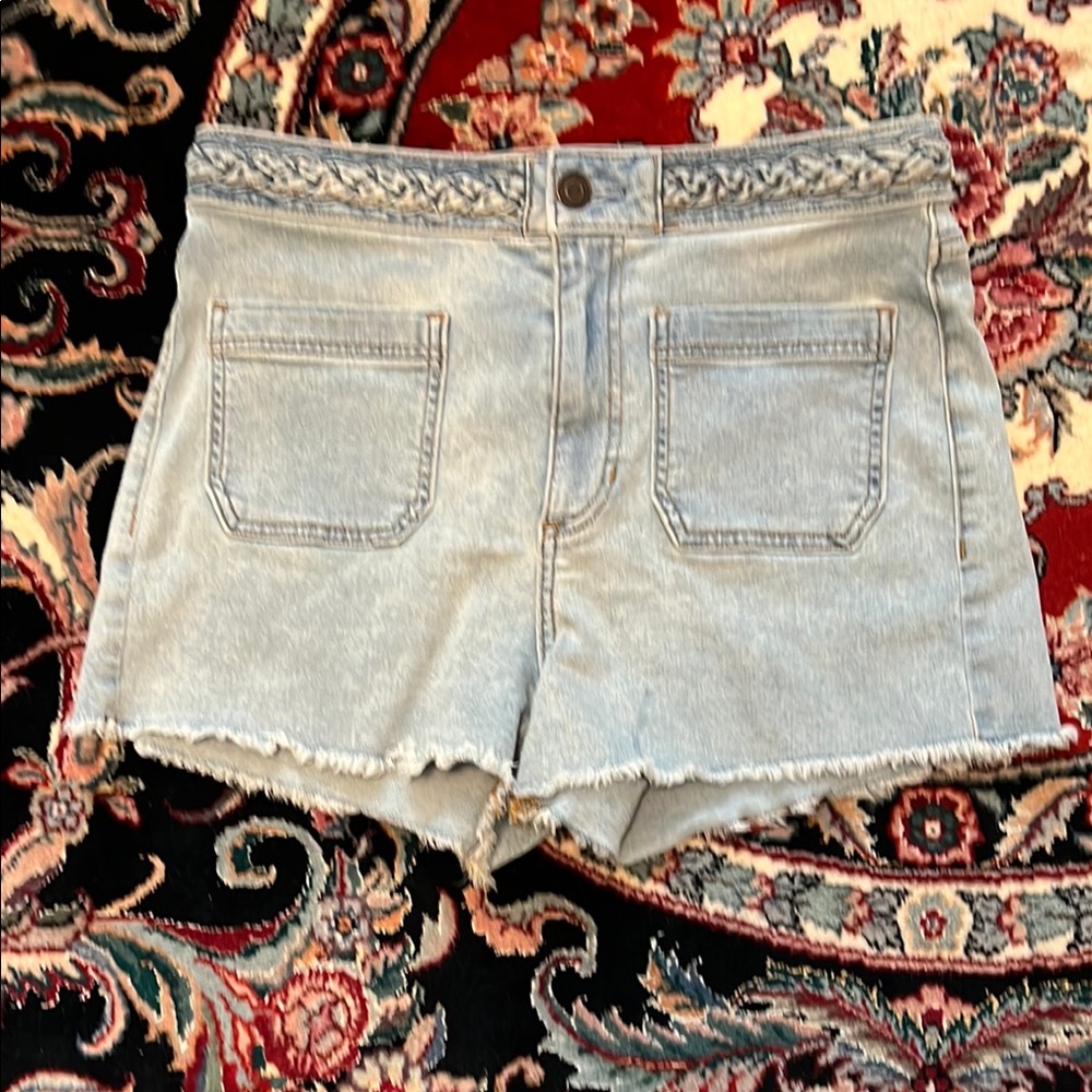 Lauren Conrad High Rise Cutoff Shorts Size 8 Braided Detail Waist